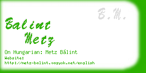 balint metz business card